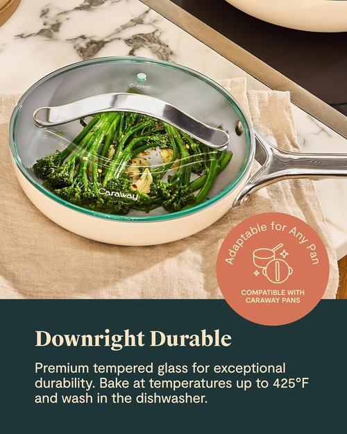 Caraway 8" Tempered Glass Lid for Pots & Pans | Perfect Fit for Caraway Cookware