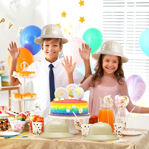 JOYIN 24 Pcs Safari Party Hats,Jungle Theme Animals Explorer Party Hat for Kids Dress Up, Themed Birthday Party and Safari Dress Up