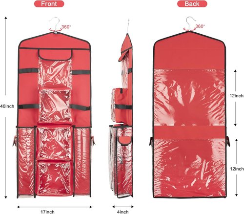 EXLIFBAG Gift Wrap Organizer - Double-Sided Hanging Storage for Wrapping Paper & Gift Bags