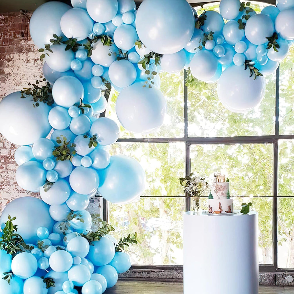 PartyWoo Light Blue Balloons - 100pcs Mini 5-Inch Pastel Aqua Balloons for Baby Showers & Parties