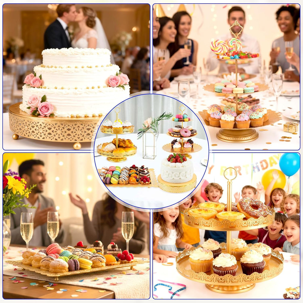 Regine Switzerland 13 PCS Metal Cake Stand Set - Elegant Dessert Display for Weddings & Parties