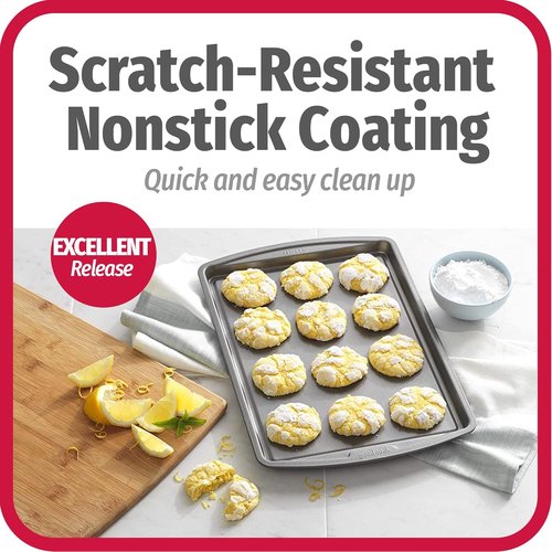 GoodCook Everyday Nonstick Carbon Steel Baking Sheet Set - 3 Pack, 13” x 9” Cookie Sheets for Perfect Baking