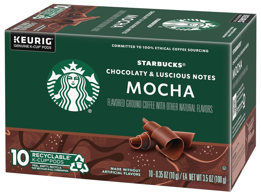 Starbucks Mocha Flavored Coffee K-Cup Pods - Genuine Keurig Pods, 10 CT Per Box | Pack of 3 Boxes