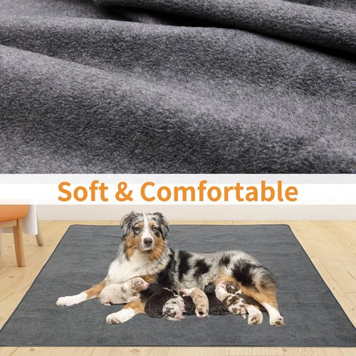 LOOBANI Extra Large Reusable Dog Mat - Non-Slip Washable Pee Pads for Incontinence | 36"x48" Gray