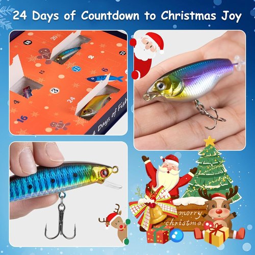 Fishing Advent Calendar 2026 - 24 Days of Premium Fishing Lures | Perfect Xmas Gift for Men & Teens