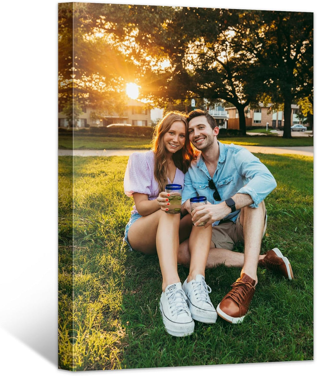 Skiennix Personalized Canvas Wall Art - Custom Framed 8" X 12" Photo Prints for Living Room & Bedroom Decor