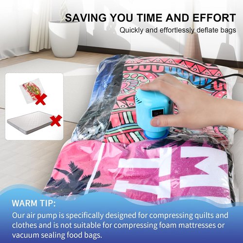 HOTBAG Electric Air Pump - Portable Vacuum Pump for Travel & Clothing Storage | Blue