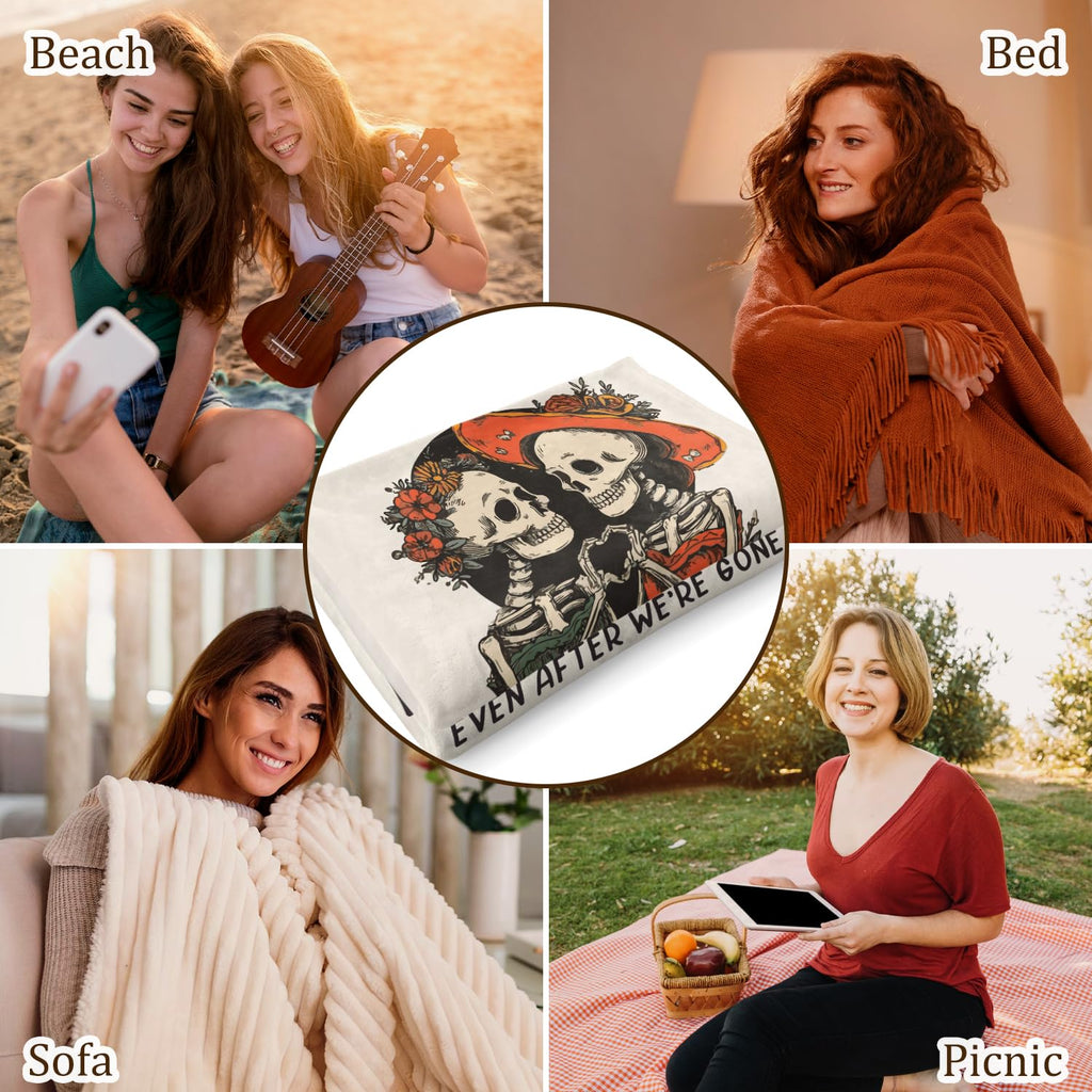 Buioata Friend Gifts for Women Best Friend Blanket Best Friend Birthday Gifts for Women Bestie BFF Soul Sister Graduation Present for Woman Helloween- to My Friends Skull Blanket 60"x50"