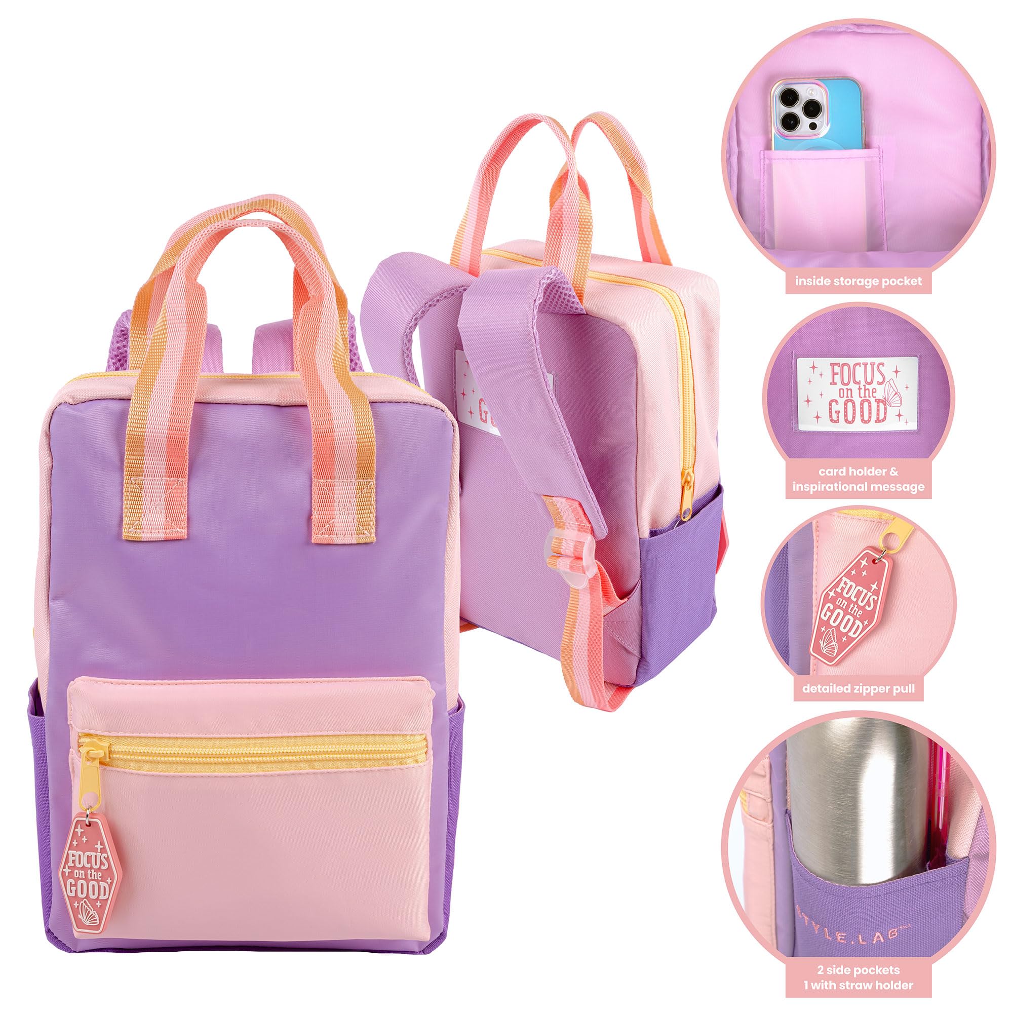 Fashion Angels Style.Lab Backpack for Kids, Mini Travel Bookbag with Cute & Stylish Retro Design, Ideal for Girls & Boys in School