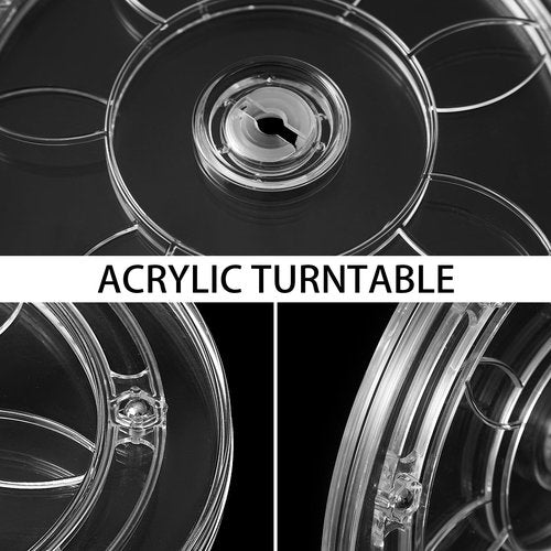 DGTANGYIN 8-Inch Clear Acrylic Lazy Susan Turntable Organizer, 360° Ball Bearing Rotating Tray with Non-Skid Base for Kitchen, Cabinet, Jewelry Display, Decoration, Table Cake Bathrooms TV 1 Pack