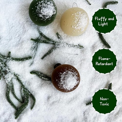Fake Snow | 320g (12oz) Artificial Snow Flakes - Perfect for Christmas Tree Decor & Crafts