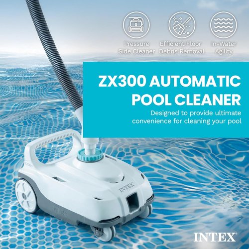 Intex 28006E ZX100 Automatic Pool Cleaner - Ideal for Large Pools | Effortlessly Cleans Floor & Removes Debris