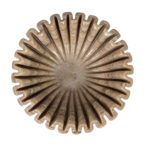 Creative Co-Op Round Marble Pleated Dish, Green