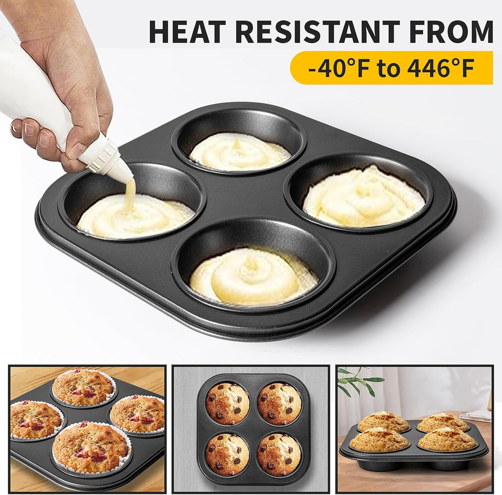 Yomvzake Air Fryer Muffin Pan - Nonstick 2-Pack Cupcake Molds for Toaster Oven & Small Ovens