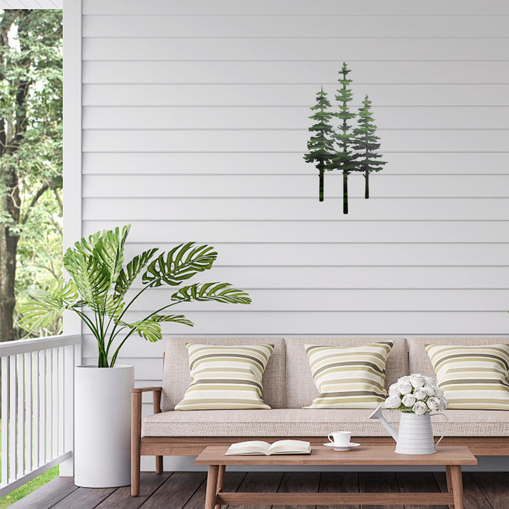 noxozoqm Metal Tree Wall Decor,Cabin & Rustic Wall Decor for Home Office Farmhouse, Indoors & Outdoors(Green)
