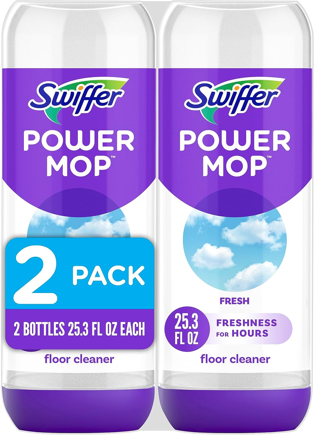 Swiffer PowerMop Floor Cleaning Solution - Fresh Scent Refills, 25.3 fl oz | 2 Pack