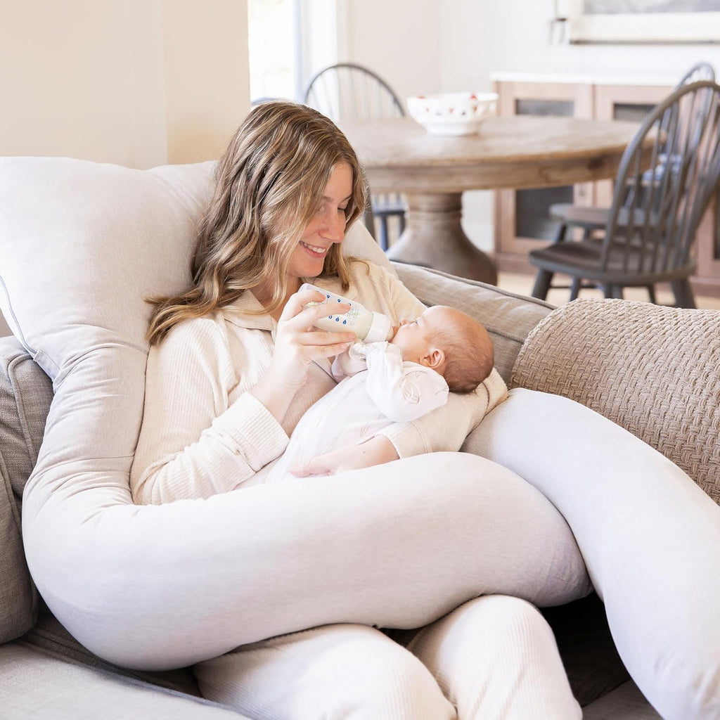 Regalo Premium U-Shaped Pregnancy Pillow - Ultra Soft Full Body Support for Sleeping & Feeding | Grey