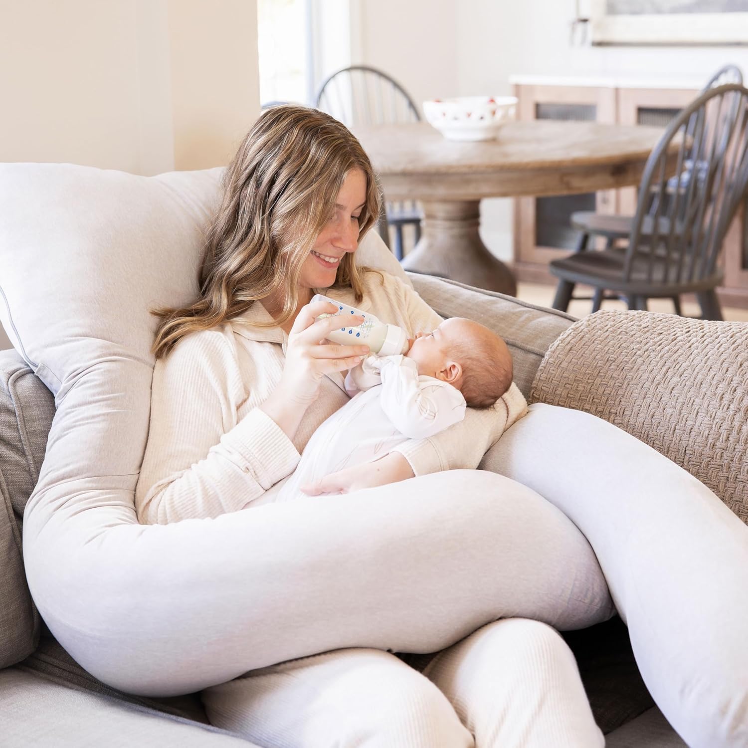 Regalo Premium U-Shaped Pregnancy Pillow - Ultra Soft Full Body Support for Sleeping & Feeding | Grey
