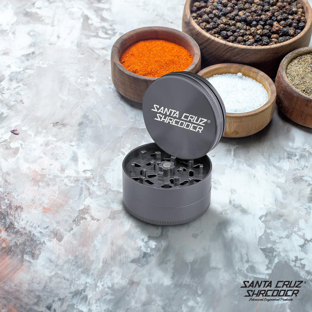 Santa Cruz Shredder Herb and Spice Grinder Made in USA (Large (2.7 Inch), Grey)