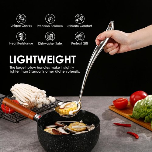 304 Stainless Steel Kitchen Utensil Set - 9-Piece Cooking Tools with Solid Spoon, Spatula & Fork