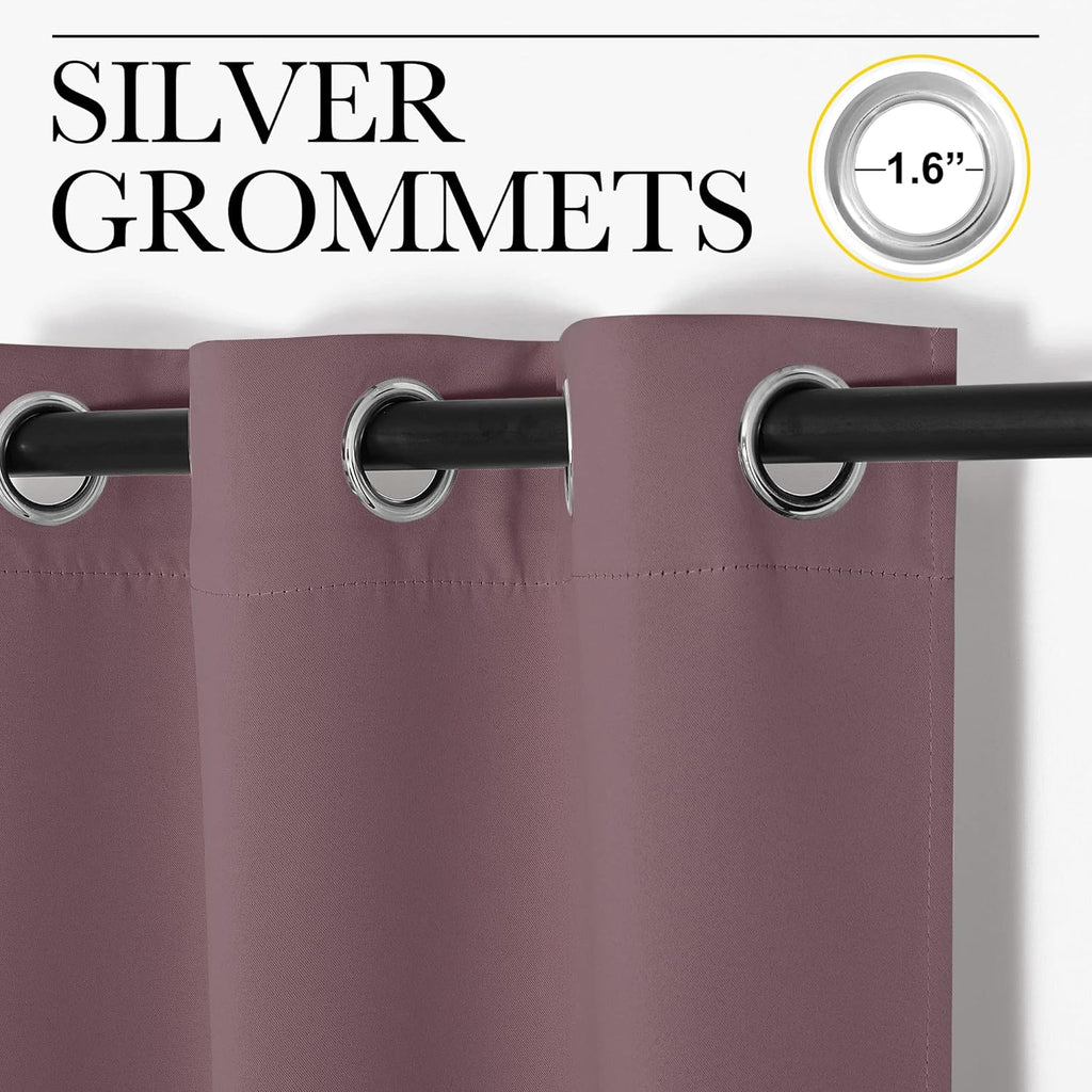 NICETOWN Blackout Curtains - 86" Long, 55" Wide | Sound Reducing & Heat Blocking for Modern Rooms