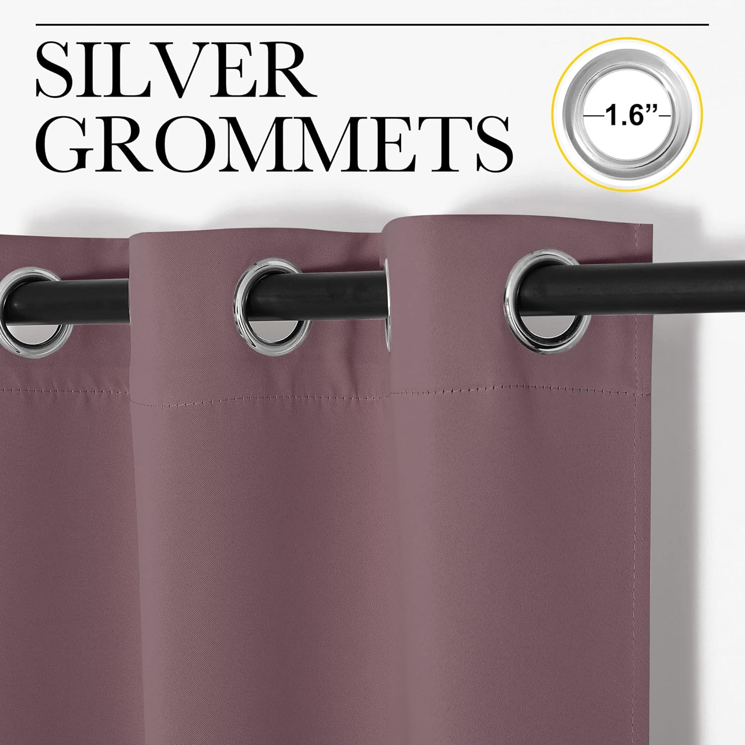NICETOWN Blackout Curtain Panels - Thermal Insulated Draperies in Dry Rose | 34 x 45 Inches, 1 Pair