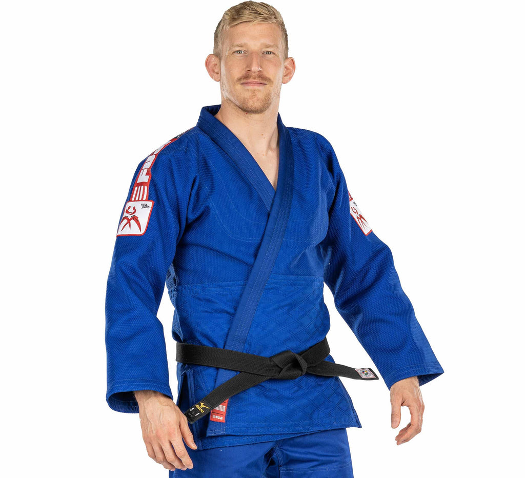 Fuji USA Judo Single Weave Judo Gi Uniform - Kids & Adults Cotton Training Gi for Judo and Karate, Blue, Size 5