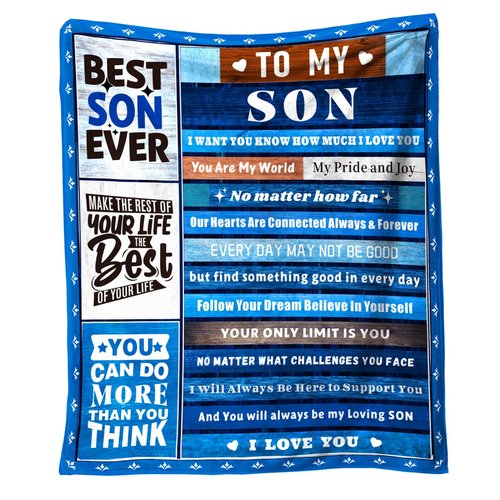 Son Blanket Gifts for Sons to My Son 50X60 Soft Throw Blanket Christmas Valentine's Gifts for Sons from Moms and Dads
