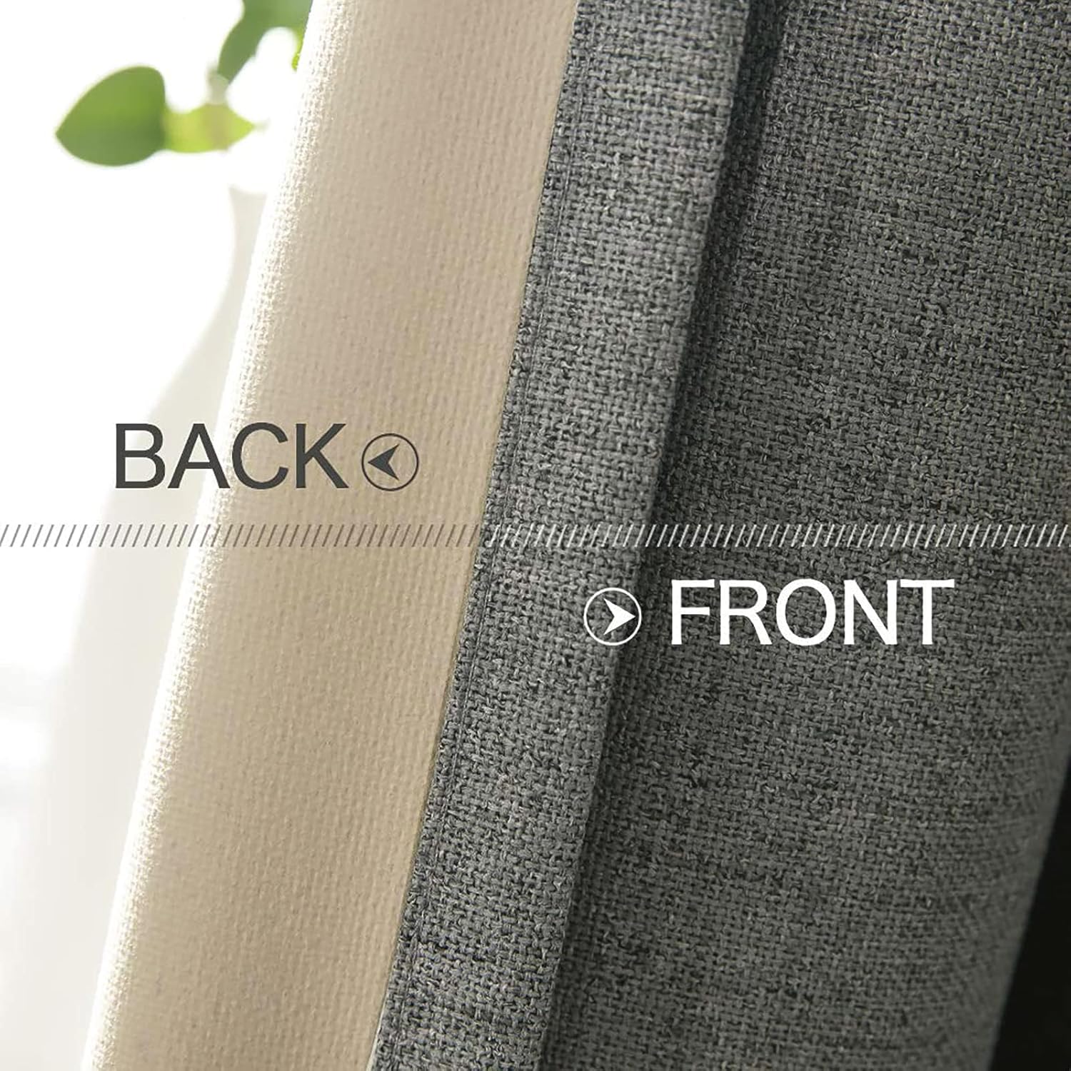 MIULEE Blackout Curtains - 100% Thermal Insulated Dark Grey Linen Texture | 52x84 Inch (2 Panels)