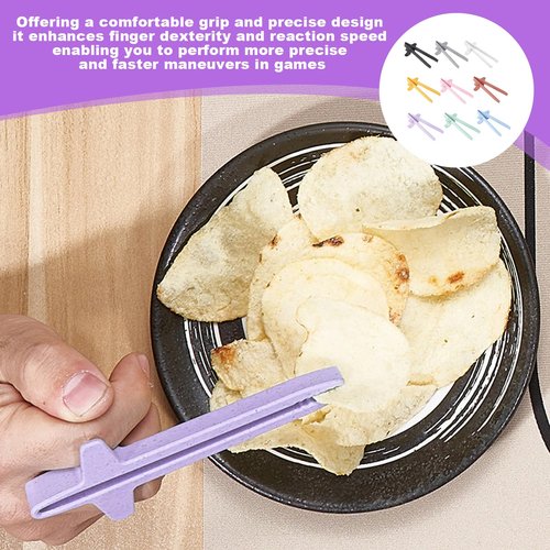 9 Pcs & 9 Colors! Snack Chopsticks,Finger Chopsticks For Snacking,For Clean Hands,Chip ,Ergonomic Design Stable And Not Easy To Fall Off Convenient For Snacking Gaming