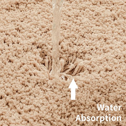 Disolla Toilet Rug U Shaped Beige 23x24 Machine Washable Non Slip Toilet Floor Mat Soft Plush Contour Rug for Bathroom Floor