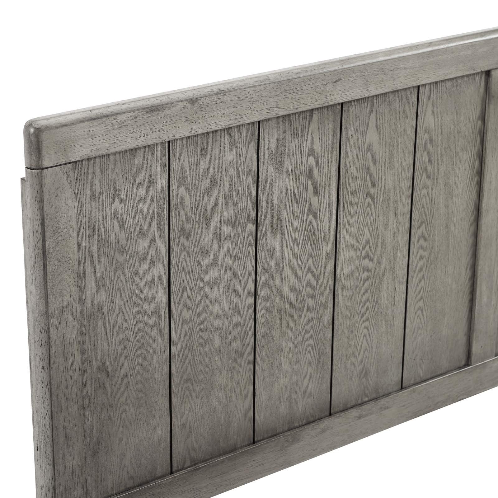 Modway MOD-6216-GRY Robbie Twin Wood Headboard, Gray
