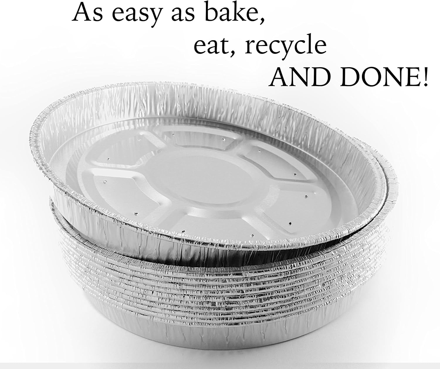 Aluminum Foil Pie Tins - 25 Pack Disposable Baking Pans | Round & Freezer Safe for Quiche, Tarts, Pies