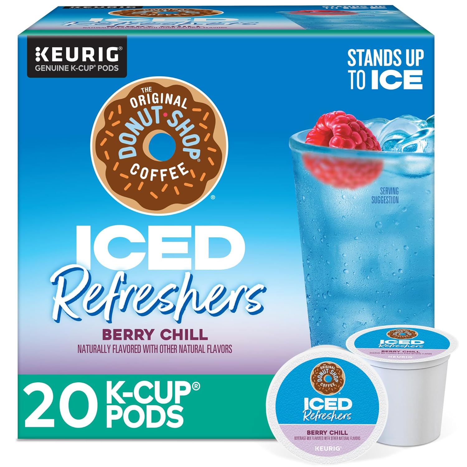 Original Donut Shop Iced Refreshers - Berry Chill Brew Over Ice K-Cup Pods | 20-Count Box