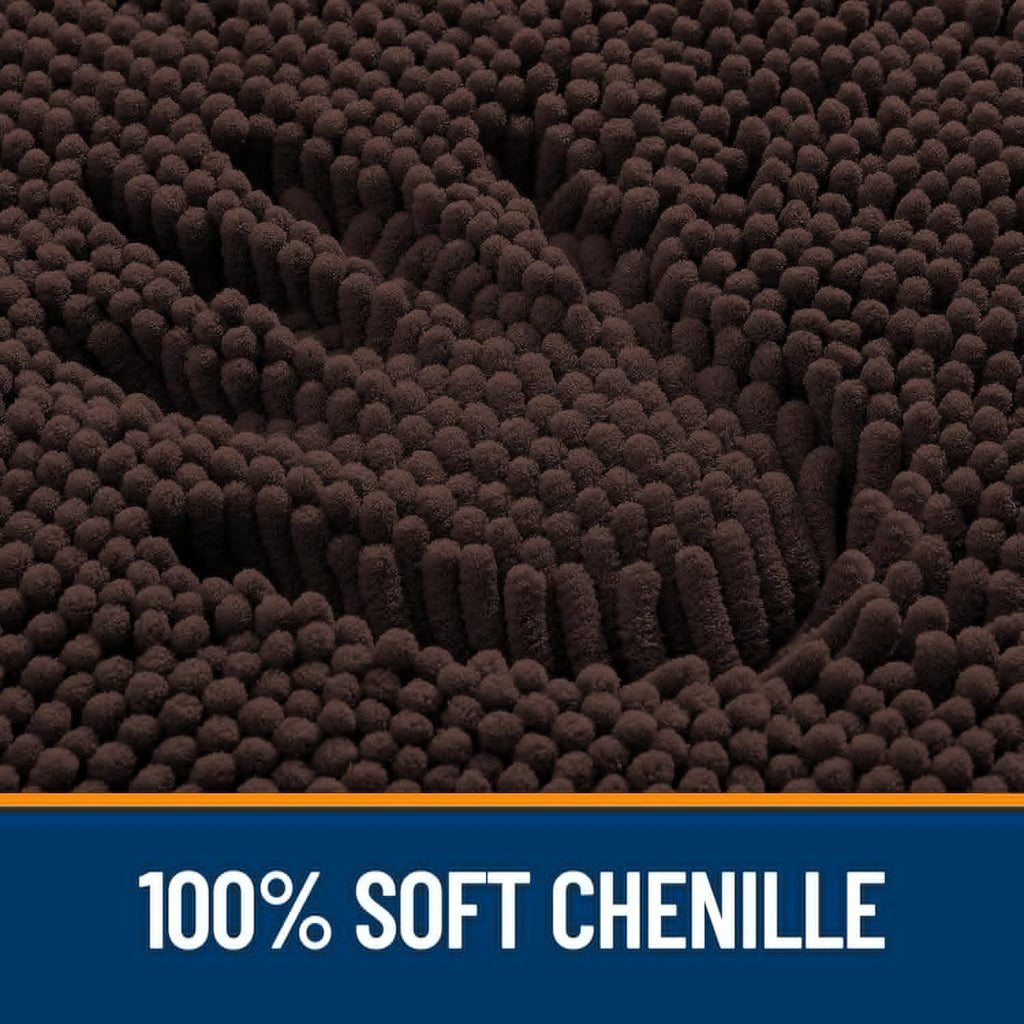 OLANLY Bathroom Rugs - Extra Soft Absorbent Chenille Bath Mats | Quick Dry, Machine Washable, 44x32, Brown