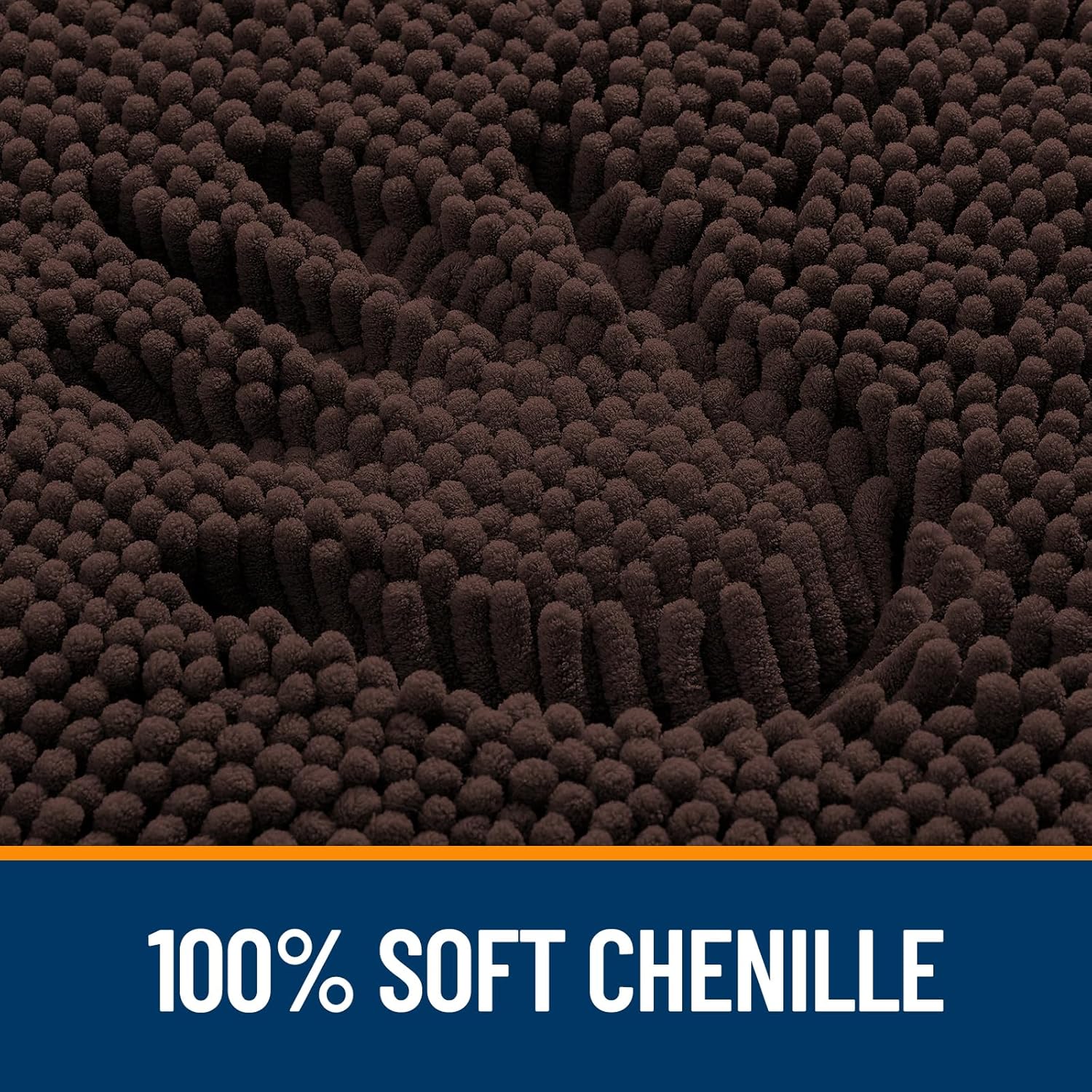 OLANLY Large Bathroom Rugs - Extra Soft Chenille Bath Mats | Quick-Dry, Machine Washable, 47x32, Brown