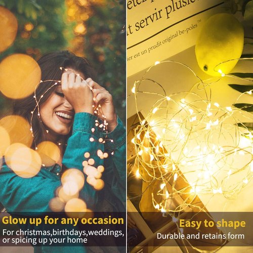Brightown 12-Pack LED Fairy Lights - Waterproof Multi-Color String Lights for Weddings & Parties | 7 Feet, 20 LEDs