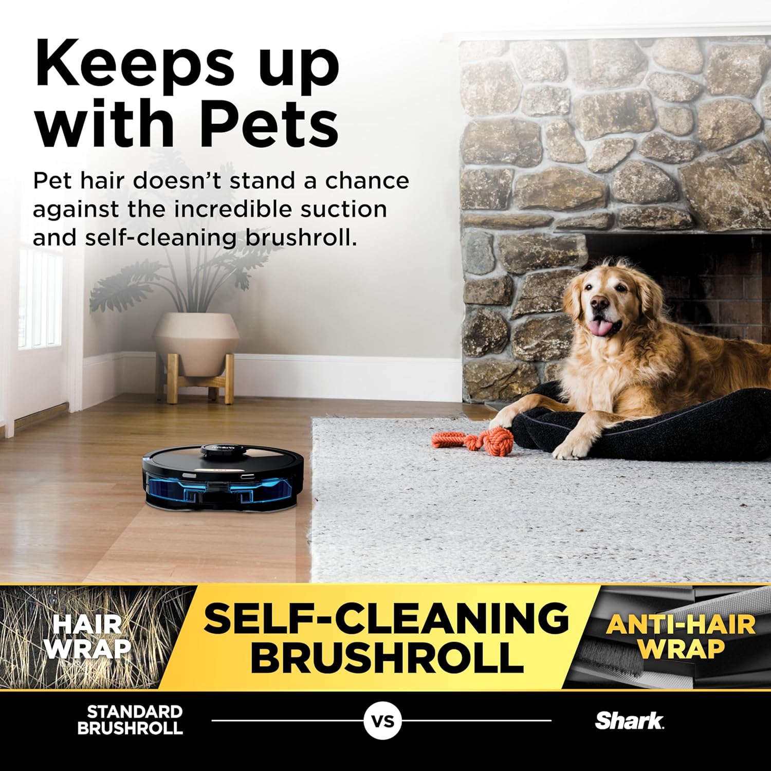 Shark Matrix Plus 2-in-1 Robot Vacuum & Mop - Sonic Mopping, HEPA Filter, WiFi, Black/Gold