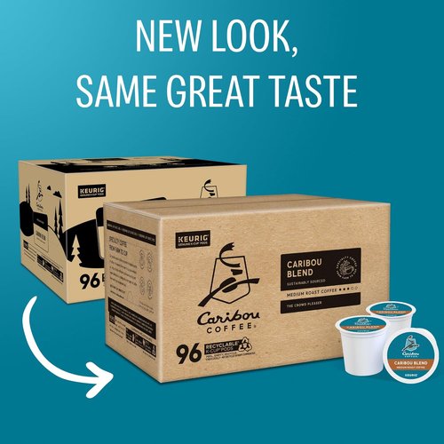 Caribou Coffee Caribou Blend K-Cup Pods - Medium Roast Single-Serve Coffee, 96 Count