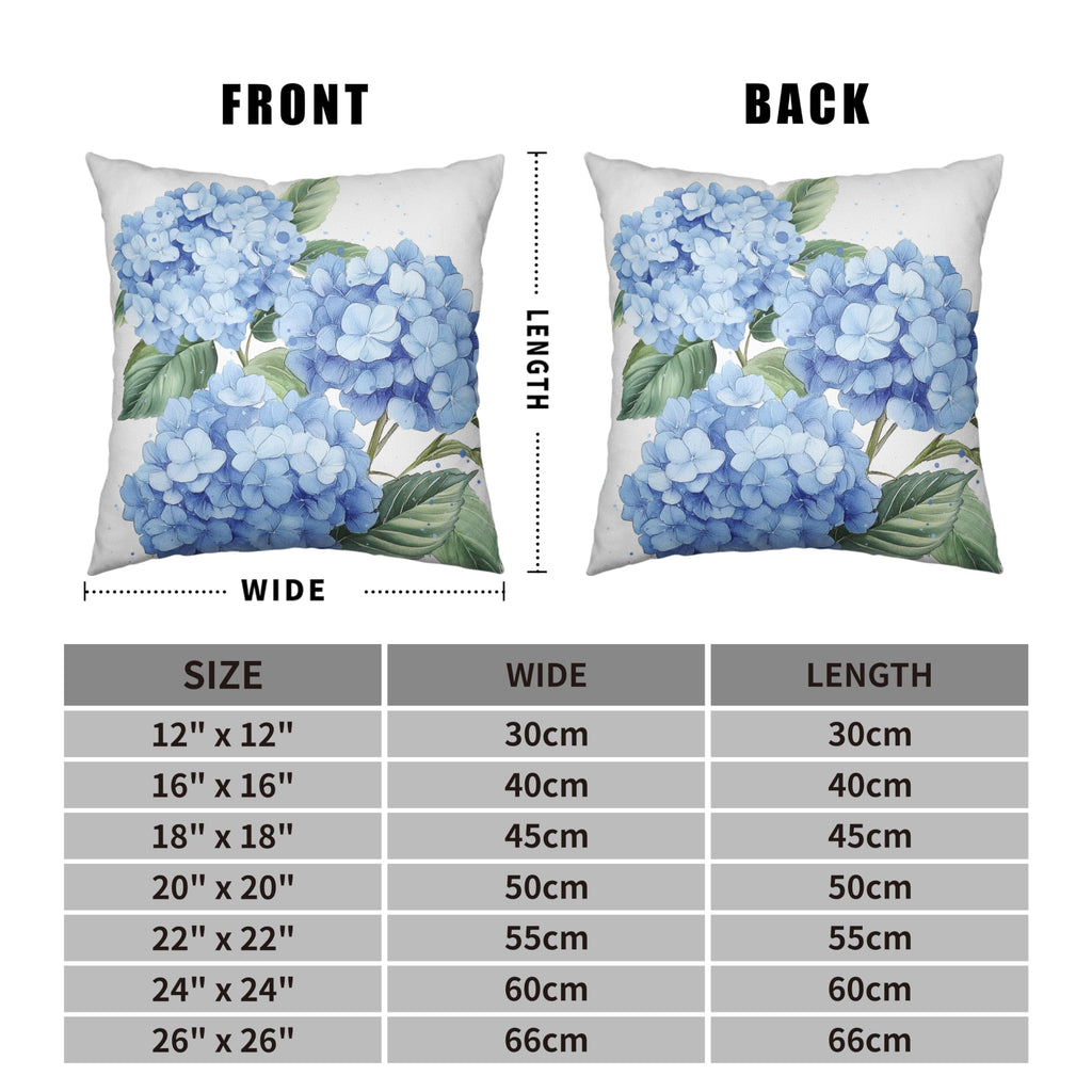 Kwlegh Blue Hydrangea Pillow Covers 18x18 Set of 2 Spring Summer Decorative Pillow Covers Flower Throw Pillow Case Square Cotton Linen Cushion Case for Outdoor Living Room Couch Sofa