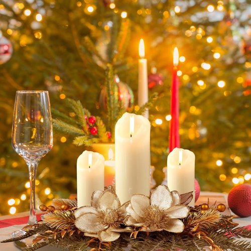 Cindeer 30 Inch Christmas Candle Holder - Elegant Table Centerpiece for Holiday Decor | Gold Finish
