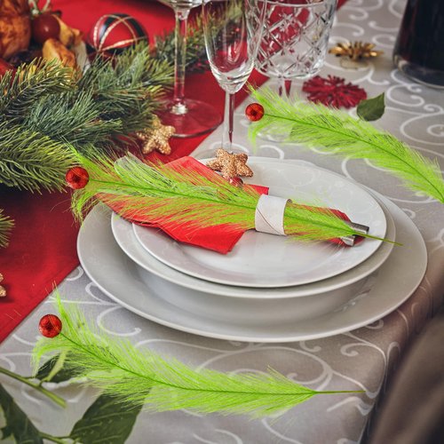 10 Pcs Christmas Tree Topper,17 Inch Green Christmas Picks and Sprays Stems with Red Ball,Artificial Tree Ornaments for Home Decor Wreath Craft Vase Fillers Supplies (red)