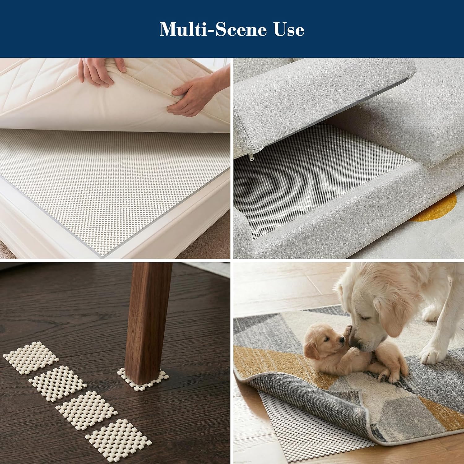 Veken Rug Gripper Pad - Thick Non-Slip Anti-Skid Mat for Hardwood & Tile Floors | 2x3 Ft Size