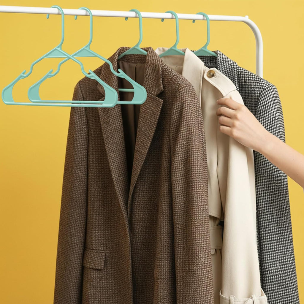 Utopia Home Plastic Hangers 30 Pack - Durable Space-Saving Clothes Hangers - Aqua Color for Organized Closets