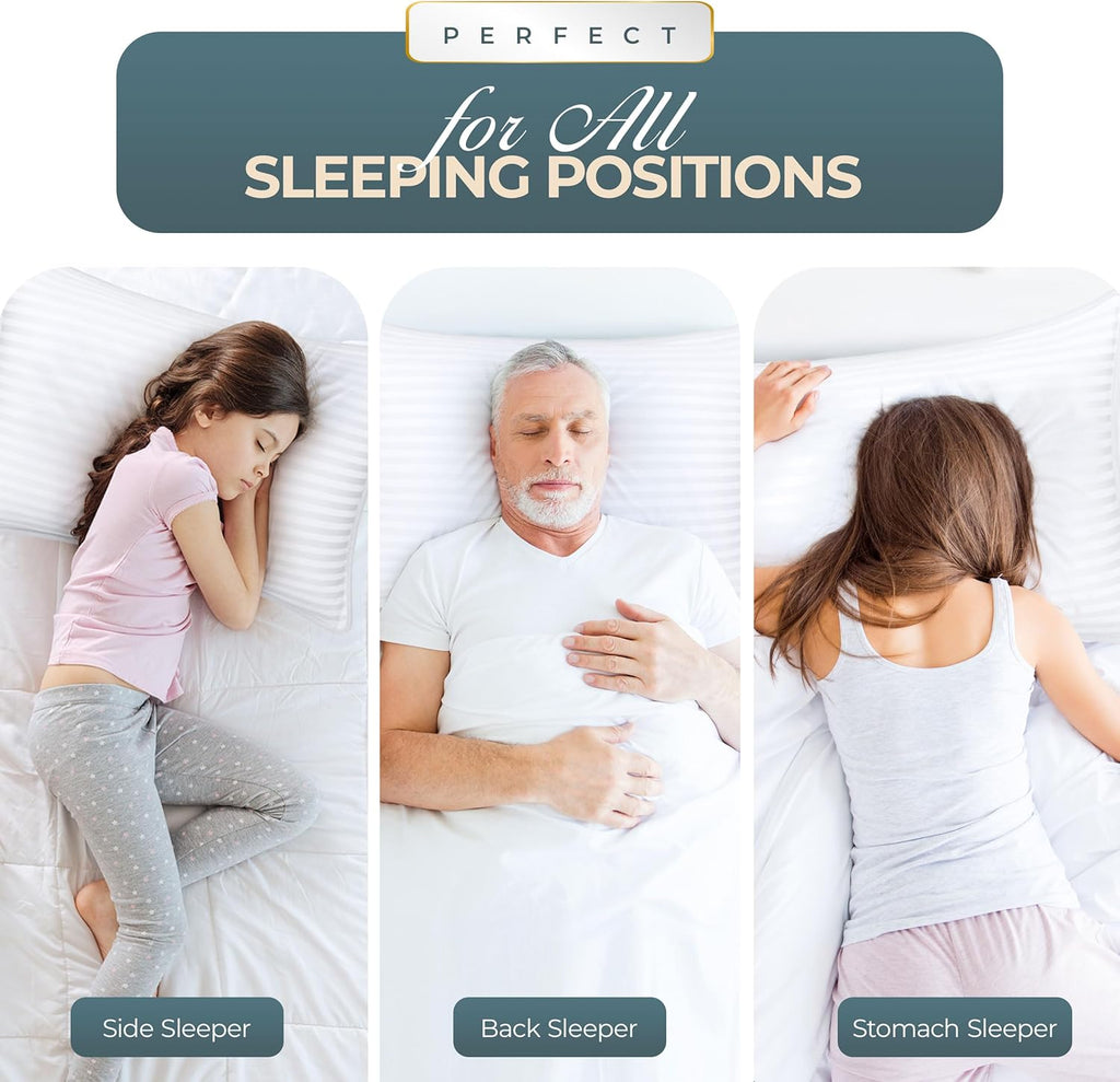 Utopia Bedding Queen Size Bed Pillows - Set of 2 Cooling Down Alternative Pillows for All Sleepers