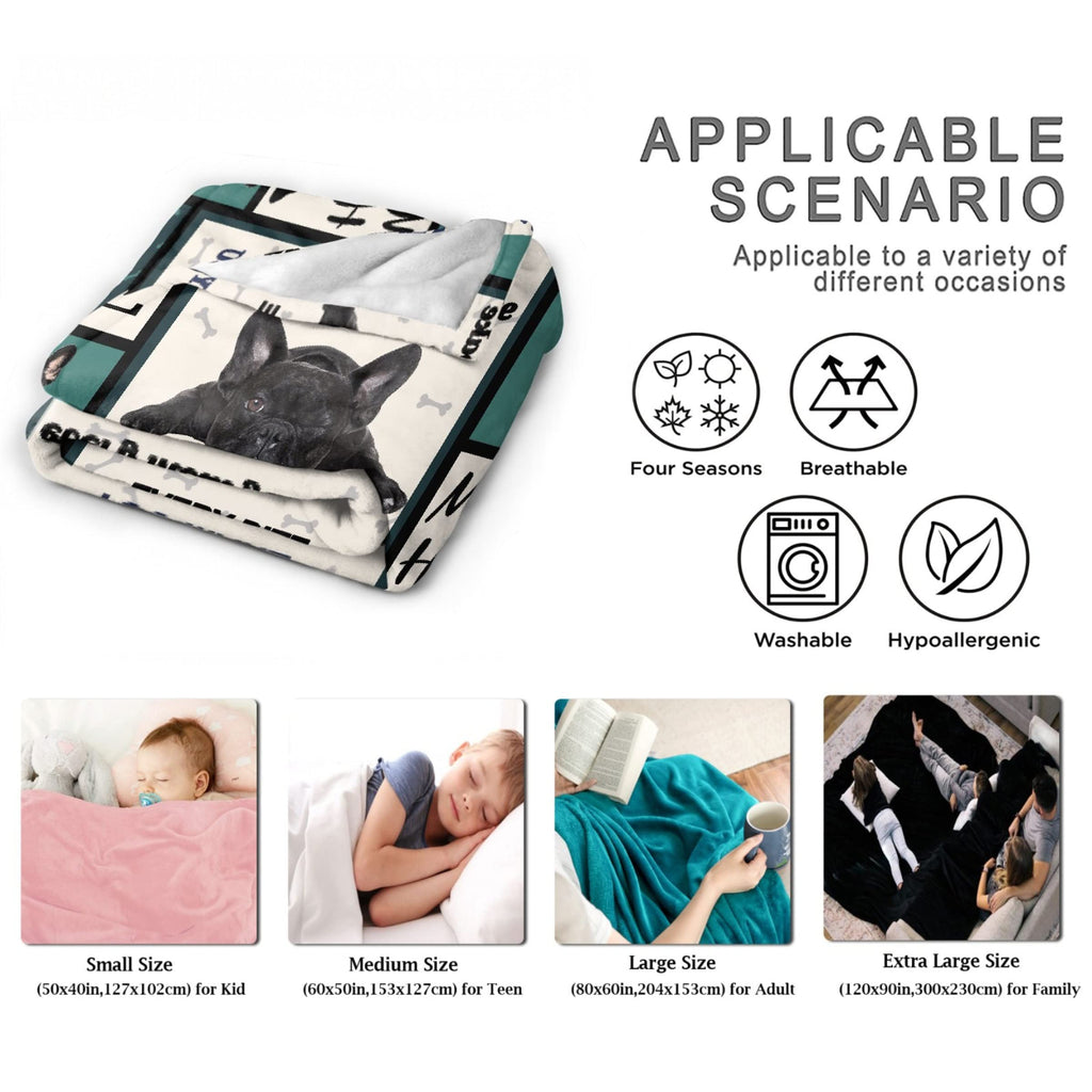 French Bulldog Throw Blanket - Super Soft Flannel Fleece Blanket for Gifts,Bedding Quilt Home Decor for Couch Sofa Bed All Season 40"x50" for Kids