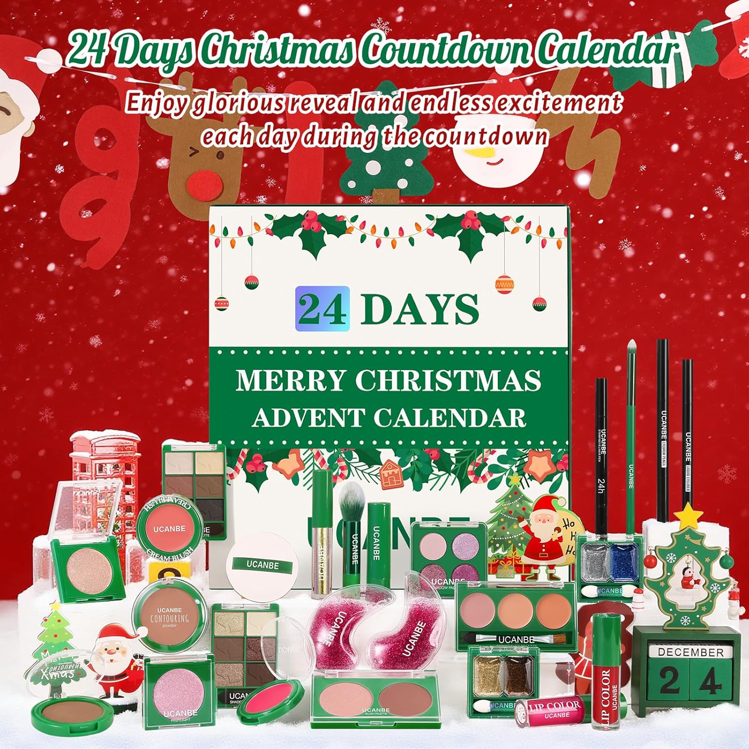 UCANBE 2025 Makeup Advent Calendar - 24 Days of Holiday Beauty Surprises for Women & Teens