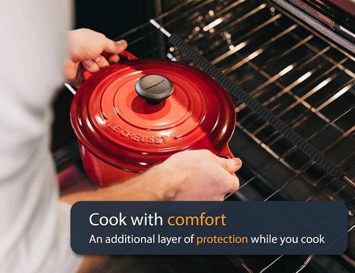 Linda’s Essentials Silicone Oven Guards - Heat-Resistant Rack Protectors, 14-Inch Black (3 Pack)