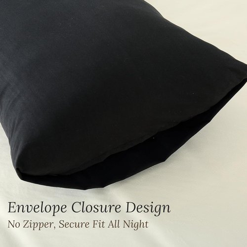 Evolive Ultra Soft Microfiber Pillowcases - Standard Size 20"x30" Pair Set with Envelope Closure | Black