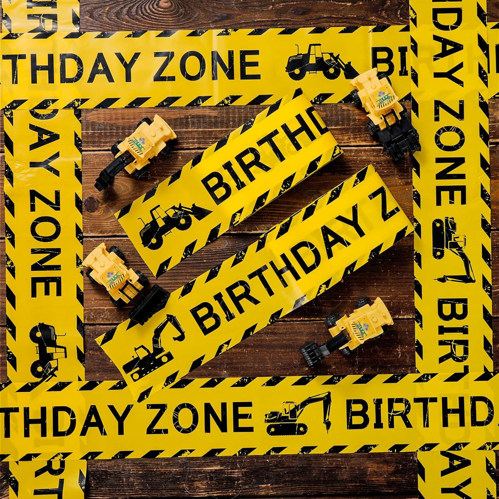 Nuanchu Birthday Zone Construction Party Tape - 3'' x 98 Feet | Perfect for Kids' Classroom Decor